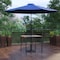 Flash Furniture Faux Teak 35" Patio Table-Navy Umbrella & Base XU-DG-UH8100-UB19BNV-GG - alternate 1